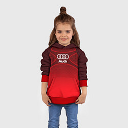 Толстовка-худи детская AUDI красная сетка, цвет: 3D-красный — фото 2