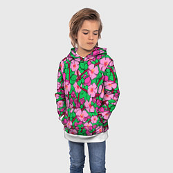 Толстовка-худи детская Цветы Сакуры, Sakura, цвет: 3D-белый — фото 2