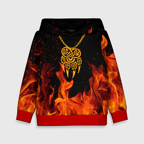 Детская толстовка ПЕЧАТЬ ВЕЛЕСА КУЛОН / 3D-Красный – фото 1