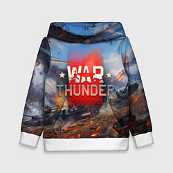 Толстовка-худи детская WAR THUNDER ВАР ТАНДЕР, цвет: 3D-белый