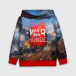 Толстовка-худи детская WAR THUNDER ВАР ТАНДЕР, цвет: 3D-красный