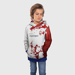 Толстовка-худи детская Агата Кристи Второй фронт, цвет: 3D-синий — фото 2