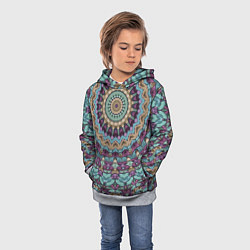 Толстовка-худи детская Сиренево-голубой калейдоскоп, цвет: 3D-меланж — фото 2