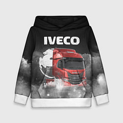 Толстовка-худи детская Iveco truck, цвет: 3D-белый