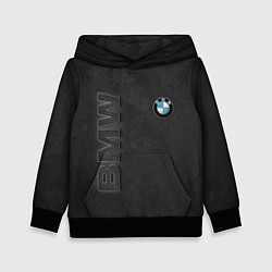 Толстовка-худи детская BMW LOGO AND INSCRIPTION, цвет: 3D-черный