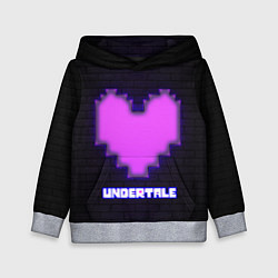 Толстовка-худи детская UNDERTALE PURPLE HEART, цвет: 3D-меланж