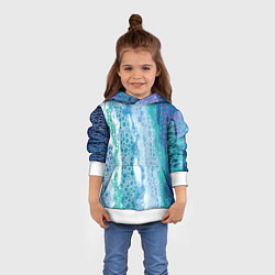 Толстовка-худи детская Водопад красочной пены, цвет: 3D-белый — фото 2