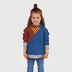 Толстовка-худи детская Комбинированный полосатый узор, цвет: 3D-меланж — фото 2