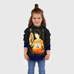 Толстовка-худи детская Силуэт Луффи One piece, цвет: 3D-синий — фото 2
