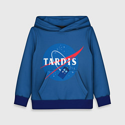 Толстовка-худи детская Тардис в космосе, цвет: 3D-синий