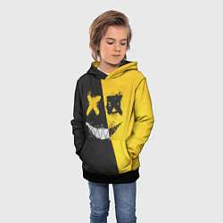 Толстовка-худи детская Yellow and Black Emoji, цвет: 3D-черный — фото 2