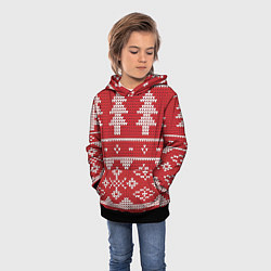 Толстовка-худи детская Вязаный рисунок, цвет: 3D-черный — фото 2