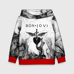 Толстовка-худи детская BON JOVI HEART СЕРДЦЕ, цвет: 3D-красный