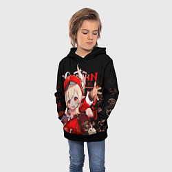 Толстовка-худи детская Кли, Genshin Impact, цвет: 3D-черный — фото 2