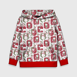 Толстовка-худи детская Санта везёт подарки, цвет: 3D-красный