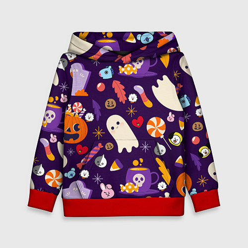 Детская толстовка HALLOWEEN BTS BT21 PATTERN БТ21 БТС ХЕЛЛОУИН / 3D-Красный – фото 1