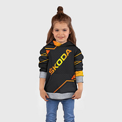 Толстовка-худи детская Skoda Gold Шкода, цвет: 3D-меланж — фото 2