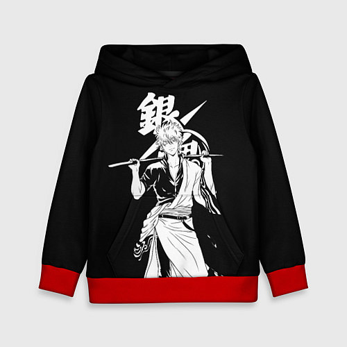 Детская толстовка Гинтоки Саката держит меч Гинтама / 3D-Красный – фото 1