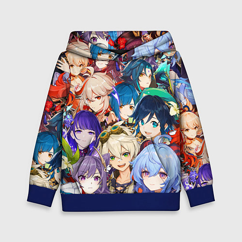 Детская толстовка Genshin Impact - персонажи / 3D-Синий – фото 1