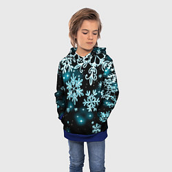 Толстовка-худи детская Космические снежинки, цвет: 3D-синий — фото 2
