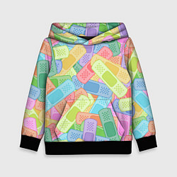 Толстовка-худи детская Цветные пластыри, цвет: 3D-черный
