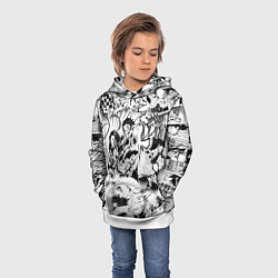 Толстовка-худи детская Клинок, рассекающий демонов, МАНГА, цвет: 3D-белый — фото 2