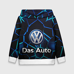 Толстовка-худи детская Volkswagen слоган Das Auto, цвет: 3D-белый