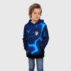 Толстовка-худи детская BMW LOGO 3Д ПЛИТЫ ГЕОМЕТРИЯ, цвет: 3D-черный — фото 2