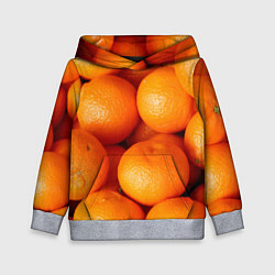 Толстовка-худи детская Мандаринчик чик, цвет: 3D-меланж