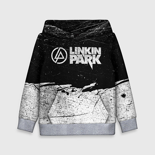 Детская толстовка Линкин Парк Лого Рок ЧБ Linkin Park Rock / 3D-Меланж – фото 1