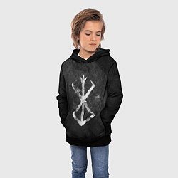 Толстовка-худи детская BERSERK LOGO GRUNGE, цвет: 3D-черный — фото 2