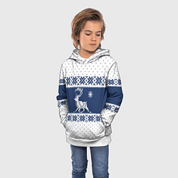 Толстовка-худи детская Северный Олень звезда, цвет: 3D-белый — фото 2