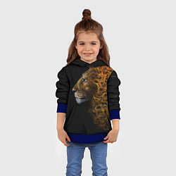 Толстовка-худи детская ПЛАМЕННЫЙ ЛЕВ, цвет: 3D-синий — фото 2