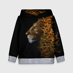Толстовка-худи детская ПЛАМЕННЫЙ ЛЕВ, цвет: 3D-меланж