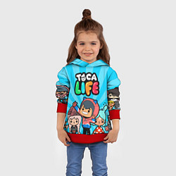 Толстовка-худи детская Toca Life: Friends, цвет: 3D-красный — фото 2