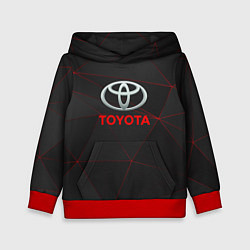 Толстовка-худи детская Toyota Тонкие линии неона, цвет: 3D-красный