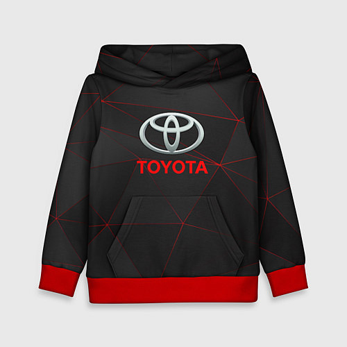 Детская толстовка Toyota Тонкие линии неона / 3D-Красный – фото 1