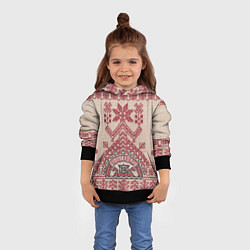 Толстовка-худи детская Славянская вышивка Узоры Руси, цвет: 3D-черный — фото 2