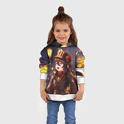 Толстовка-худи детская Ху Тао Genshin Impact, цвет: 3D-белый — фото 2