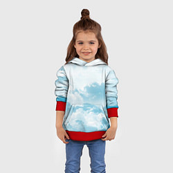 Толстовка-худи детская Плотные облака, цвет: 3D-красный — фото 2