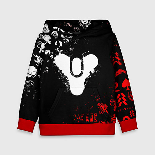 Детская толстовка DESTINY 2 RED & WHITE PATTERN LOGO / 3D-Красный – фото 1