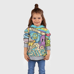 Толстовка-худи детская All you need is The Beatles, цвет: 3D-меланж — фото 2
