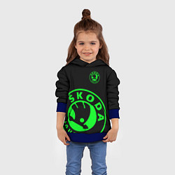 Толстовка-худи детская SKODA GREEN LOGO BLACK STYLE, цвет: 3D-синий — фото 2