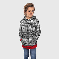 Толстовка-худи детская Geometry Dash: BW Pattern, цвет: 3D-красный — фото 2