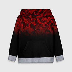 Толстовка-худи детская BLACK RED CAMO RED MILLITARY, цвет: 3D-меланж