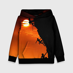 Толстовка-худи детская СКАЛОЛАЗЫ В ЗАКАТЕ, цвет: 3D-черный
