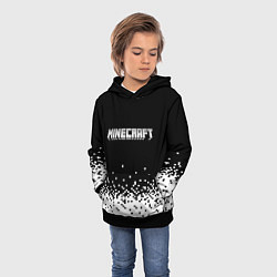 Толстовка-худи детская Minecraft Майнкрафт логотип, цвет: 3D-черный — фото 2