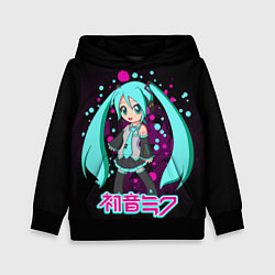 Толстовка-худи детская Мику Хацунэ, Hatsune Miku, цвет: 3D-черный