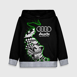 Толстовка-худи детская Audi quattro череп, цвет: 3D-меланж