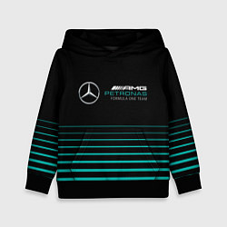 Толстовка-худи детская Merсedes PETRONAS F1, цвет: 3D-черный